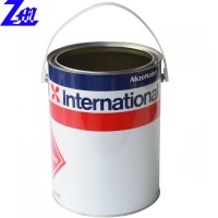 5 liter round tin/tinplate can with plastic handle and metal lid