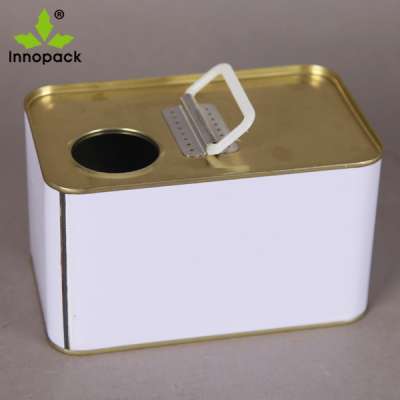 2L-10L square oil pail with screw top and plastic handle