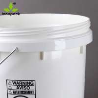 20 liter custom printed screw lid plastic bucket with metal handle