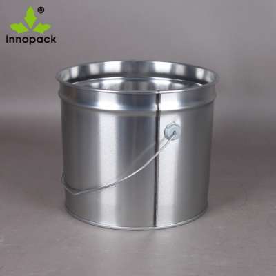 high quality 10L round metal tin buckets in low price and flower/lock ring lid